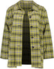 Front view,  open unlined plaid swing jacket with collar, Citizen Women